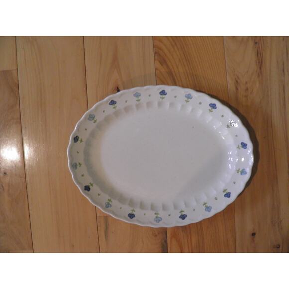 Floral Trim True Blue Vernon Ware by Metlox, Oval Serving Platter 12 1/4” - Picture 11 of 12